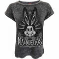 Front - Looney Tunes Womens/Ladies Muertos Bugs Bunny Turn Up T-Shirt