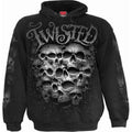 Front - Spiral Direct Unisex Adult Twisted Skulls Hoodie