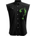 Front - Spiral Direct Unisex Adult Riddler Batman Stone Wash Glow In The Dark Sleeveless Shirt