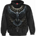 Front - Spiral Direct Unisex Adult Raven Skull Hoodie