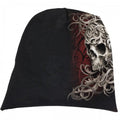 Front - Spiral Skull Shoulder Wrap Beanie