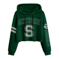 Front - Harry Potter Womens/Ladies College Slytherin Crop Hoodie