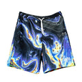 Front - Hype Boys Rainbow Marble Marble Swim Shorts