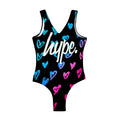 Front - Hype Girls Scribble Heart One Piece Swimsuit