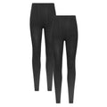 Front - Mountain Warehouse Womens/Ladies Brushed Isotherm Thermal Leggings (Pack of 2)