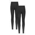 Front - Mountain Warehouse Womens/Ladies Brushed Isotherm Thermal Leggings (Pack of 2)