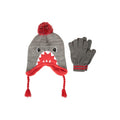 Front - Mountain Warehouse Childrens/Kids Trapper Shark Hat And Gloves Set