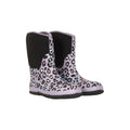 Front - Mountain Warehouse Childrens/Kids Puddle Leopard Print Mucker Boots