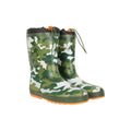 Front - Mountain Warehouse Childrens/Kids Camo Winter Wellington Boots