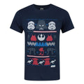 Front - Star Wars Mens Dark Side Fair Isle Christmas T-Shirt