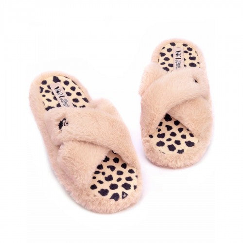 Ladies fluffy outlet crossover slippers