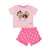 Front - Disney Princess Girls Printed Short-Sleeved Pyjama Set