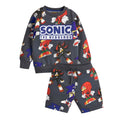 Front - Sonic The Hedgehog Boys Sweatshirt and Shorts Set