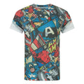 Front - Captain America Mens Comic Sublimation Short-Sleeved T-Shirt