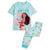 Front - Moana Girls Short-Sleeved Long Pyjama Set