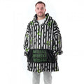 Front - Beetlejuice Mens Striped Hoodie Blanket