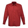 Front - Premier Mens Poplin Long-Sleeved Shirt