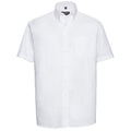 Front - Russell Collection Mens Oxford Easy-Care Short-Sleeved Formal Shirt