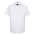 Front - Russell Collection Mens Herringbone Short-Sleeved Formal Shirt