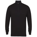 Front - Henbury Mens Zip Neck Sweatshirt