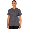 Indigo Heather - Front - Le Chef Womens-Ladies Asymmetric Chef Jacket