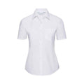 Front - Russell Collection Womens/Ladies Poplin Short-Sleeved Shirt