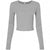 Front - Bella + Canvas Womens/Ladies Micro-Rib Cropped Long-Sleeved T-Shirt