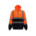 Front - Yoko Mens Hi-Vis Safety Full Zip Hoodie