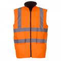 Front - Yoko Unisex Adult Hi-Vis Fleece Reversible Gilet