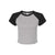 Front - Bella + Canvas Womens/Ladies Heather Micro-Rib Babydoll Raglan Crop T-Shirt