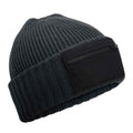 Front - Beechfield Unisex Adult Zip Patch Beanie