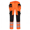 Front - Portwest Mens DX4 Hi-Vis Detachable Holster Pocket Rail Trousers