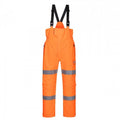 Front - Portwest Mens Rain Hi-Vis Safety Bib And Brace Trouser