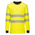 Front - Portwest Mens PW3 Flame Resistant Hi-Vis Long-Sleeved T-Shirt