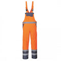 Front - Portwest Mens Rain Contrast Hi-Vis Safety Bib And Brace Overall