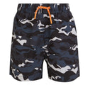 Front - Regatta Childrens/Kids Skander III Camouflage Swim Shorts