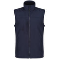 Navy-Navy - Front - Regatta Mens Flux Softshell Bodywarmer - Sleeveless Jacket Water Repellent And Wind Resistant