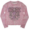 Front - AC/DC Womens/Ladies Plug Me In Mesh Long-Sleeved Crop Top