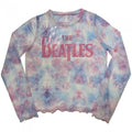 Front - The Beatles Womens/Ladies Logo Mesh Long-Sleeved Crop Top