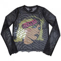 Front - Blondie Womens/Ladies Punk Poster Mesh Long-Sleeved Crop Top