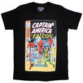 Front - Marvel Comics Unisex Adult Captain America & Falcon Comic Cover T-Shirt