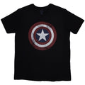 Front - Marvel Comics Unisex Adult Captain America Distressed Shield T-Shirt