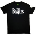 Front - The Beatles Unisex Adult Drop T Logo T-Shirt