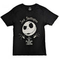 Front - Nightmare Before Christmas Unisex Adult Jack Skellington Head Cotton Embellished T-Shirt