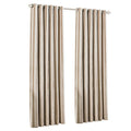 Cognac - Front - Riva Home Salzburg Striped Ringtop Curtains