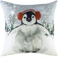 Front - Evans Lichfield Snowy Penguin With Earmuffs Cushion Cover