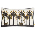 Front - Furn Piped Velvet Desert Monkey Cushion Cover