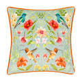 Front - Wylder Nectar Contrast Piping Velvet Blossom Cushion Cover