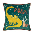 Front - Little Furn Roar Piped Velvet Cushion Cover