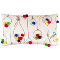 Front - Heya Home Festive-Val Pom Pom Bauble Christmas Cushion Cover